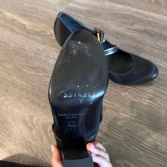 Pedro Garcia Black Heels with Gold Accents - Picture 5 of 7